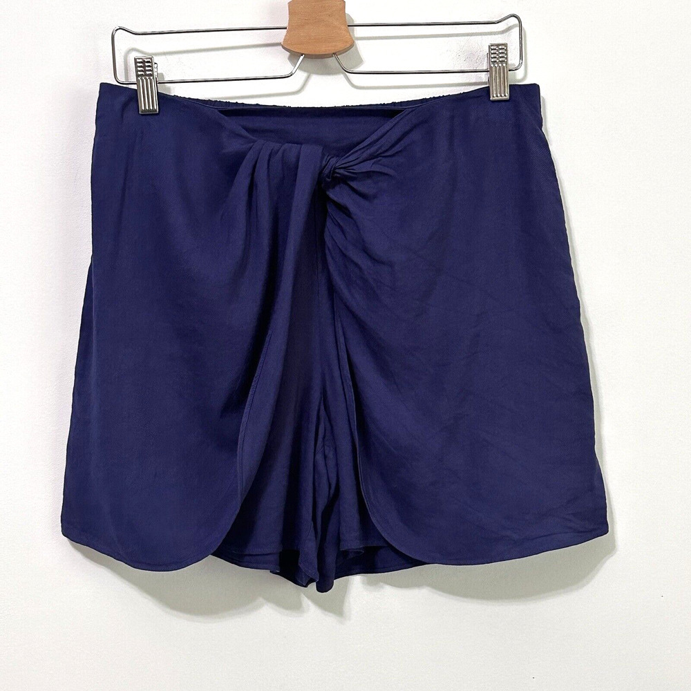 Anthropologie Hei Hei Leia Navy Blue Knot Tie Front‎ Skirt Shorts Skort Size S